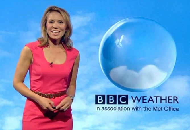 Dianne Oxberry presenting BBC Weather